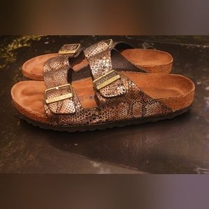 Birkenstock Arizona Embossed Leather Sandals